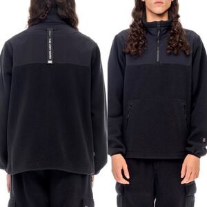 The Very Warm $225 Polartec Polar Fleece 1/4 Zip Pullover Jacket Black Small NEW